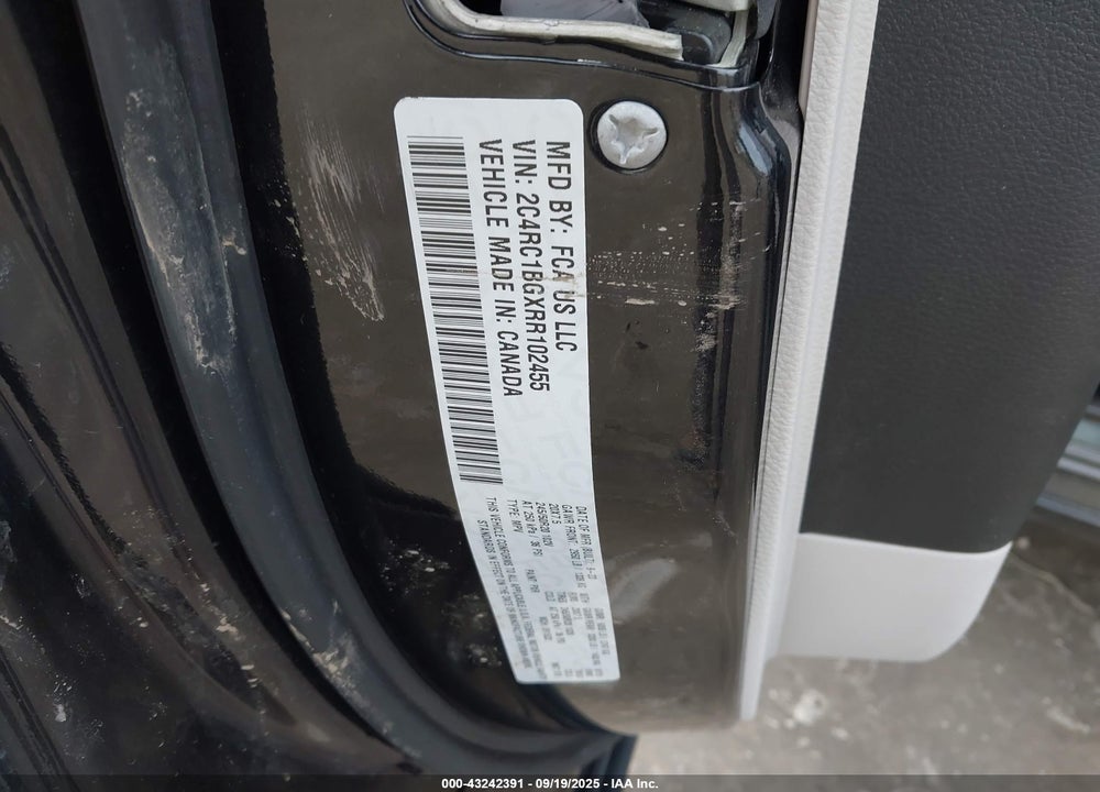 2024 CHRYSLER PACIFICA TOURING L VIN: 2C4RC1BGXRR102455