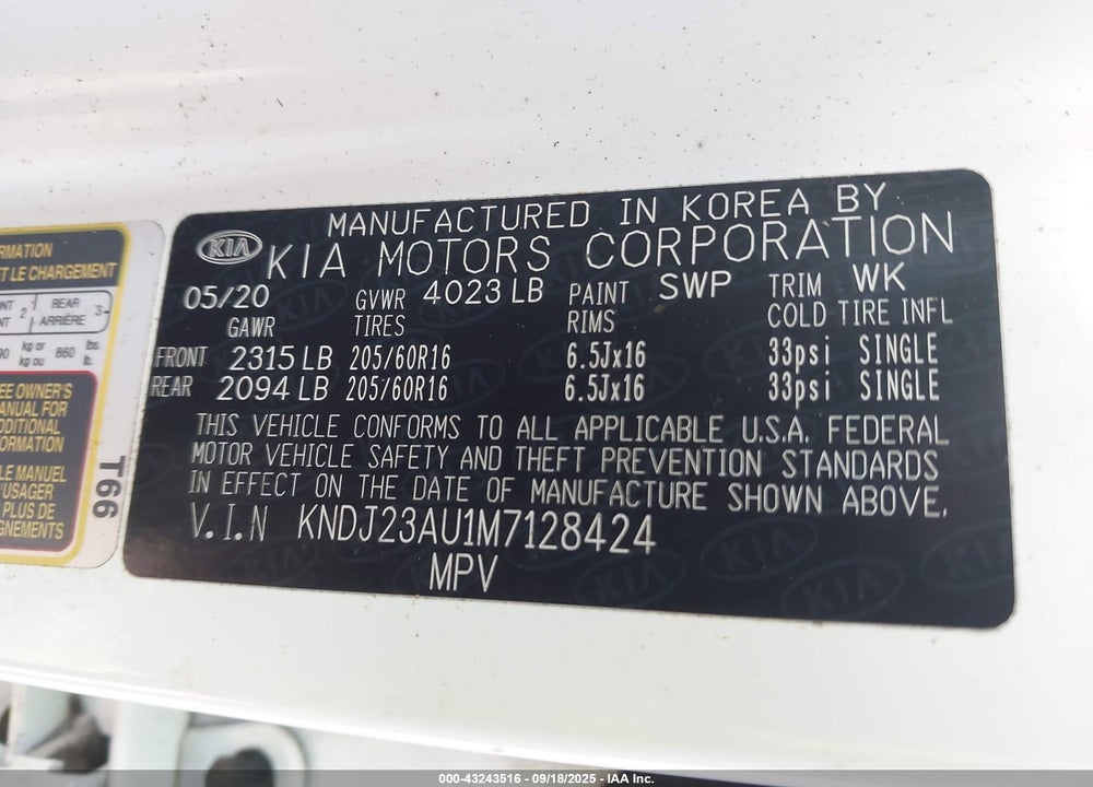 2021 KIA SOUL VIN: KNDJ23AU1M7128424