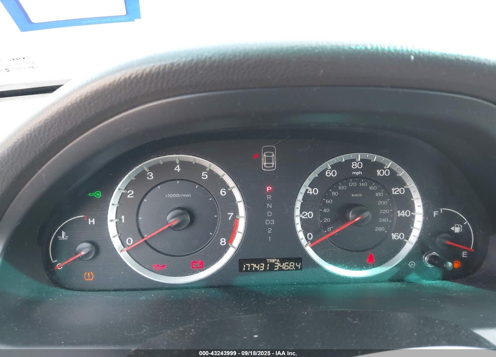 2009 HONDA ACCORD VIN: 1HGCP26709A080787