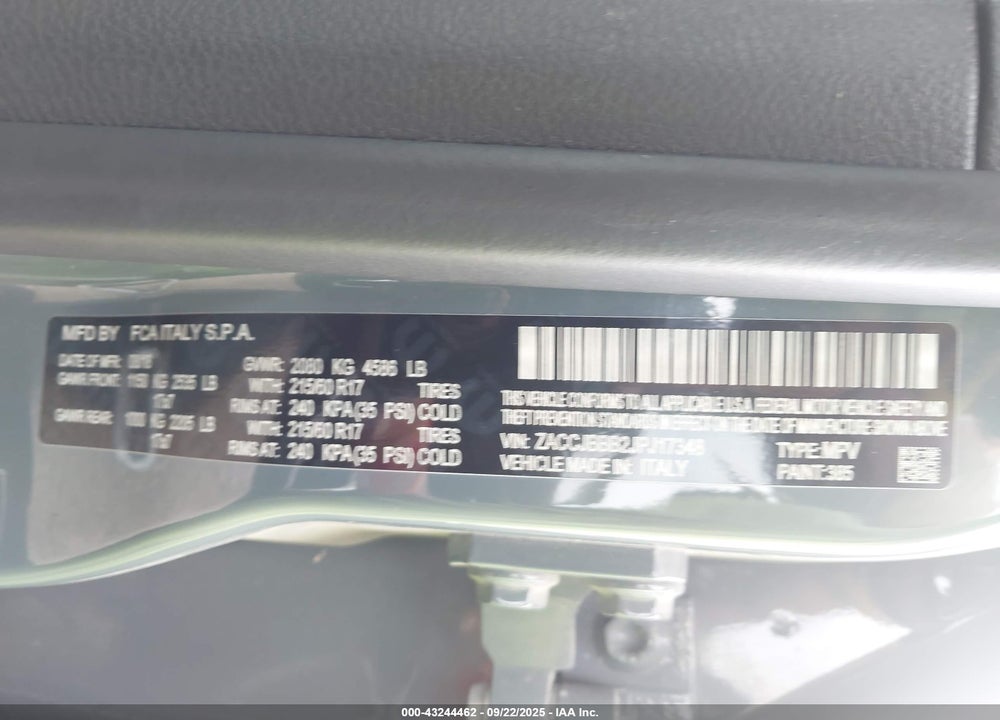 2018 JEEP RENEGADE LATITUDE 4X4 VIN: ZACCJBBB2JPJ17348