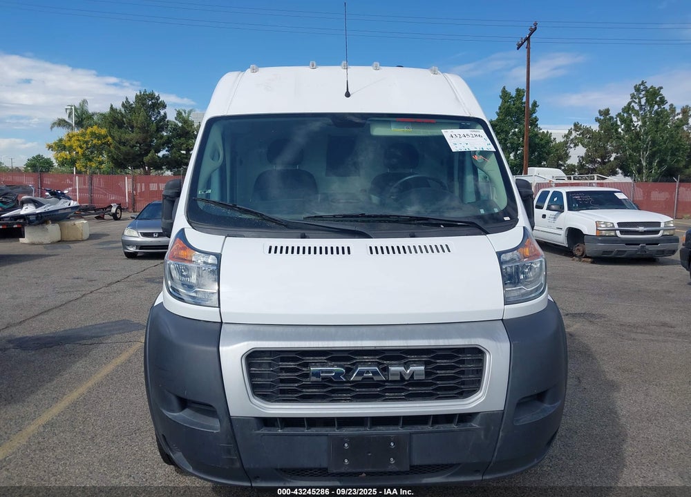 2019 HIGH RAM PROMASTER 3500 CARGO VAN  ROOF 159 WB EXT VIN: 3C6URVJG7KE560308