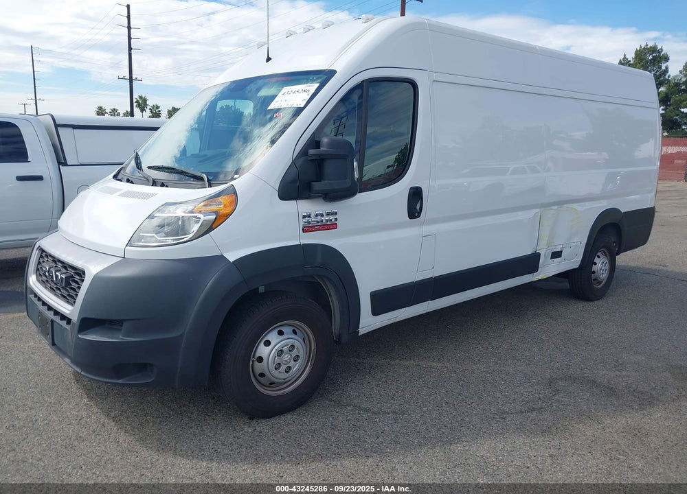 2019 HIGH RAM PROMASTER 3500 CARGO VAN  ROOF 159 WB EXT VIN: 3C6URVJG7KE560308
