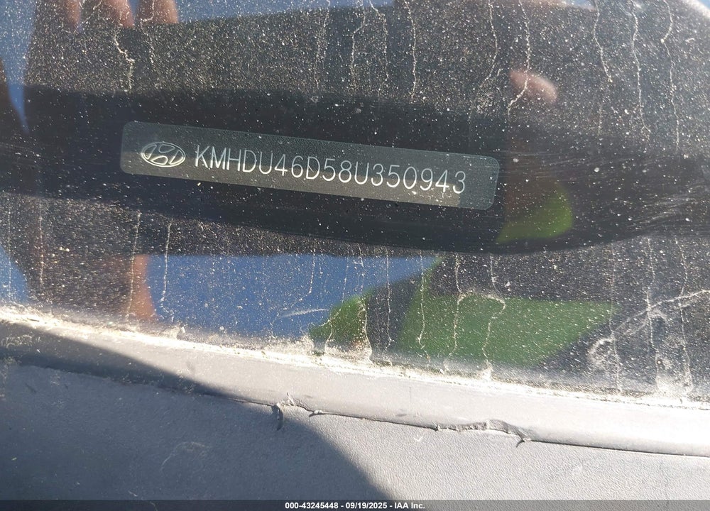 2008 HYUNDAI ELANTRA GLS/SE VIN: KMHDU46D58U350943