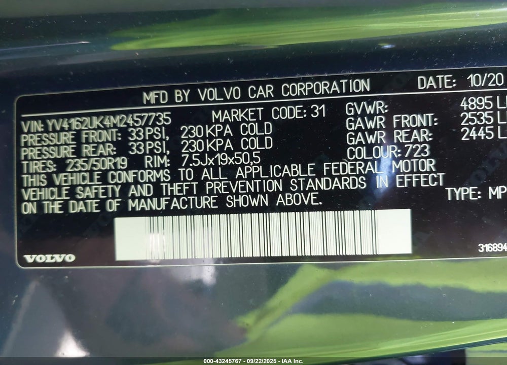 2021 VOLVO XC40 T5 MOMENTUM VIN: YV4162UK4M2457735