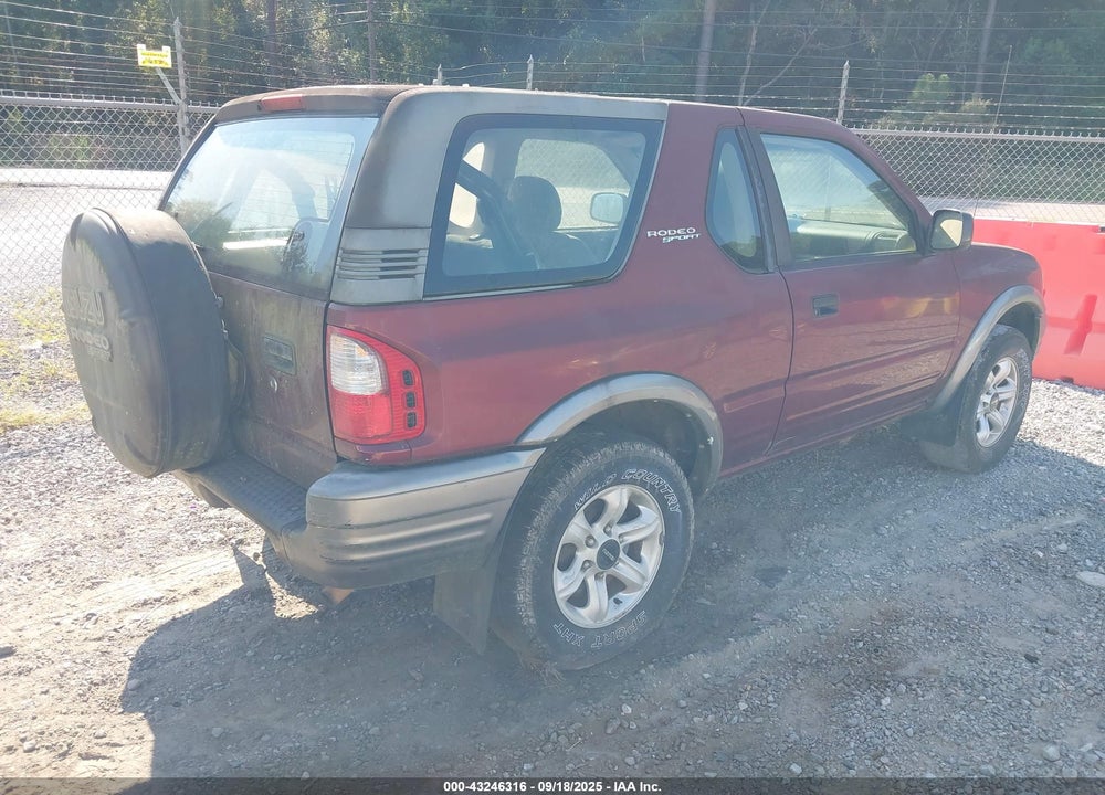 2002 ISUZU RODEO SPORT S 3.2L V6 HARD TOP/S 3.2L V6 SOFT TOP VIN: 4S2CK57W524338105