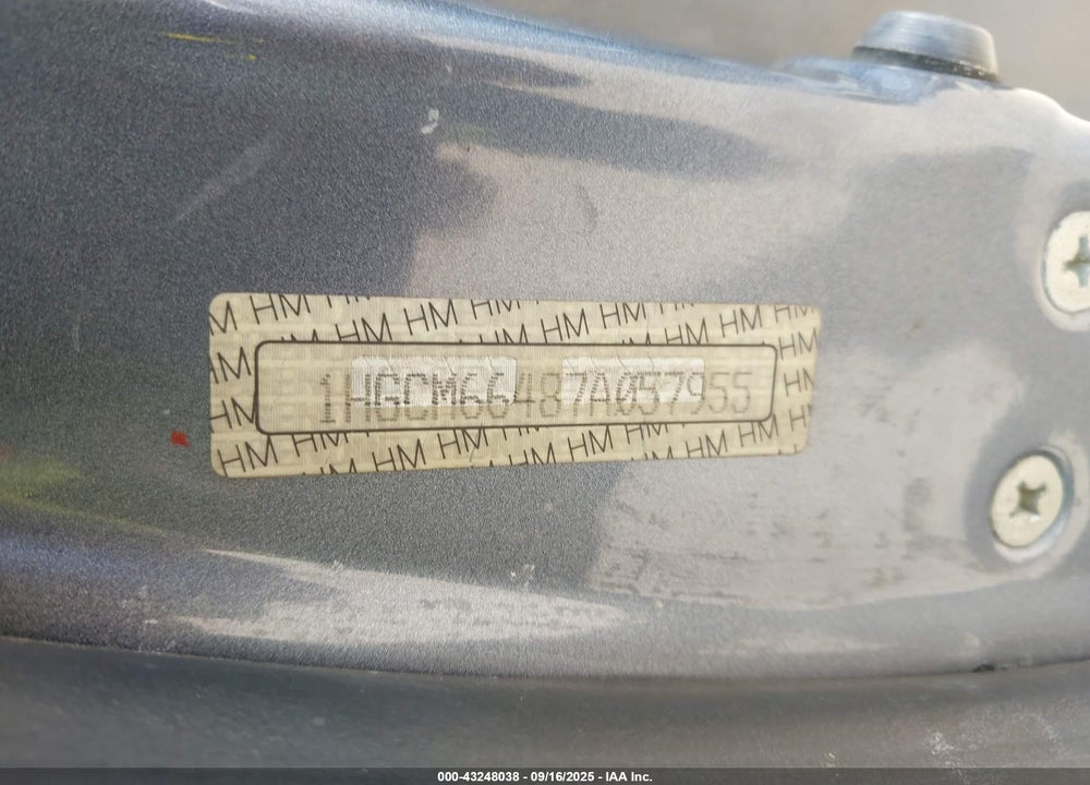 2007 HONDA ACCORD 3.0 SE VIN: 1HGCM66487A057955