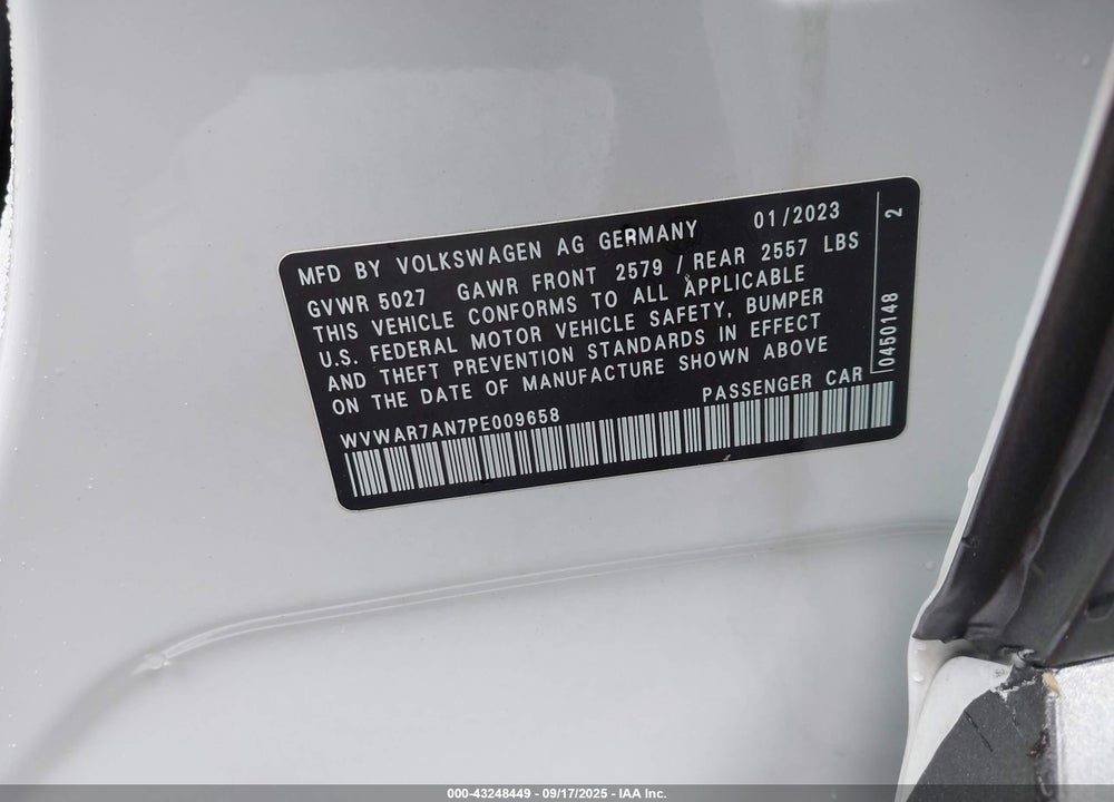 2023 VOLKSWAGEN ARTEON VIN: WVWAR7AN7PE009658