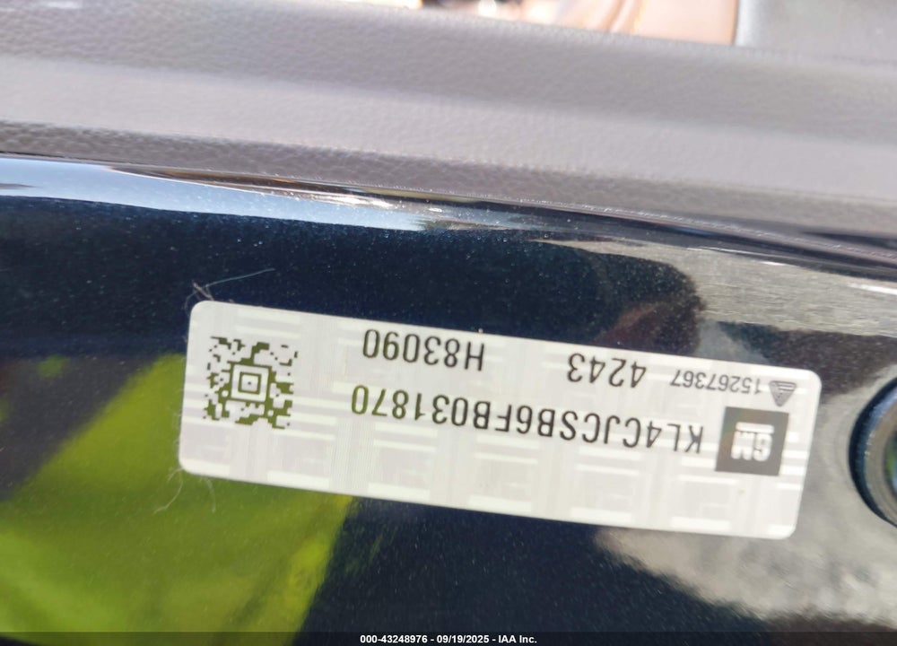 2015 BUICK ENCORE VIN: KL4CJCSB6FB031870
