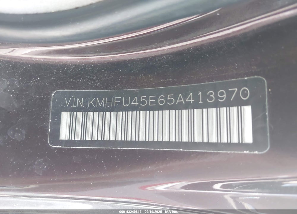 2005 HYUNDAI XG350 L VIN: KMHFU45E65A413970