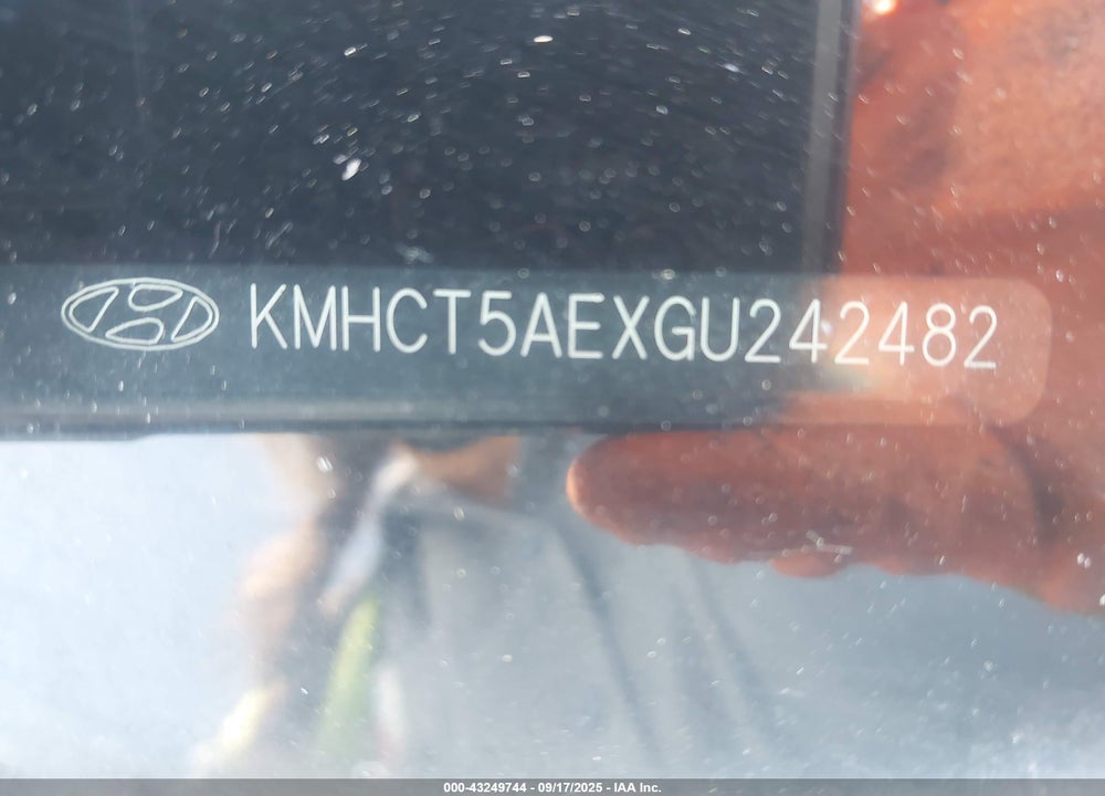 2016 HYUNDAI ACCENT VIN: KMHCT5AEXGU242482