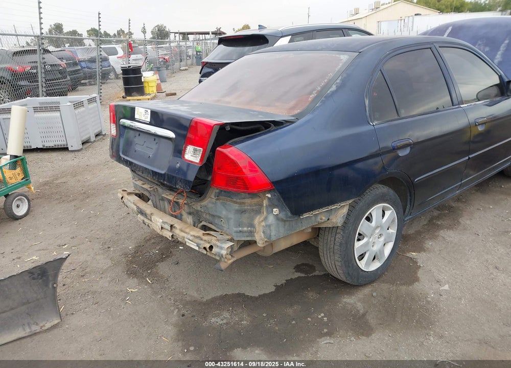 2001 HONDA CIVIC EX VIN: 1HGES26791L005652