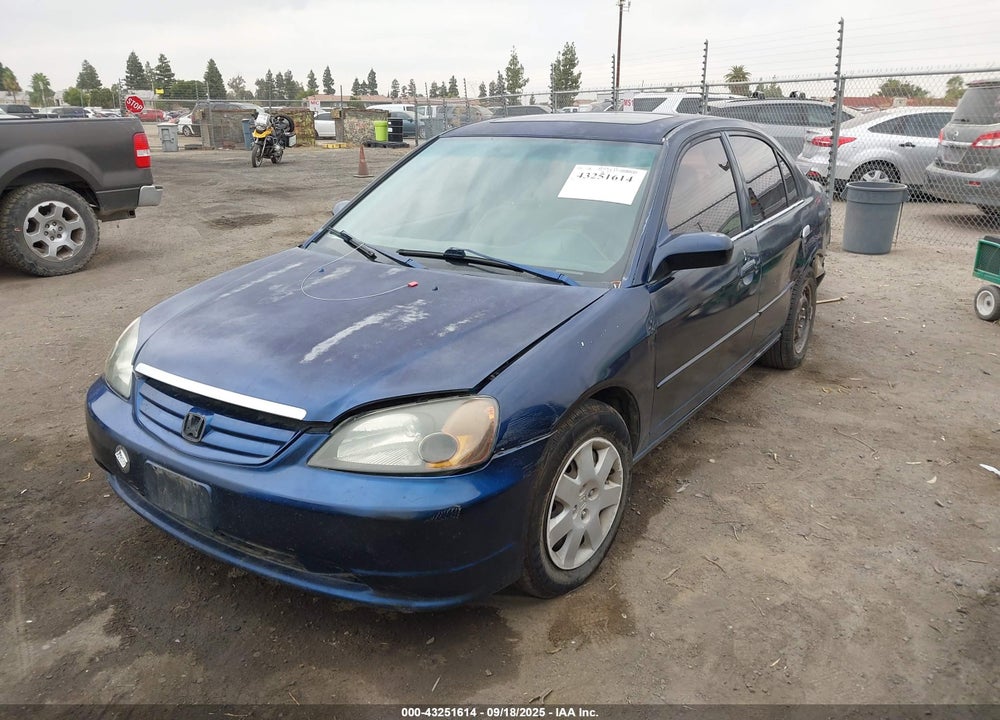 2001 HONDA CIVIC EX VIN: 1HGES26791L005652