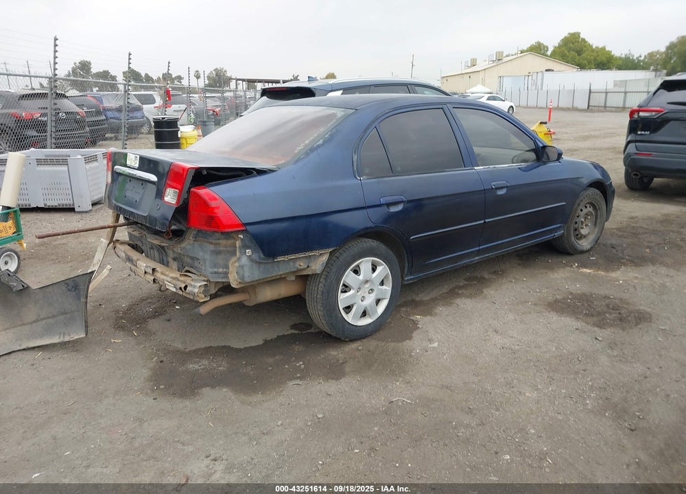 2001 HONDA CIVIC EX VIN: 1HGES26791L005652