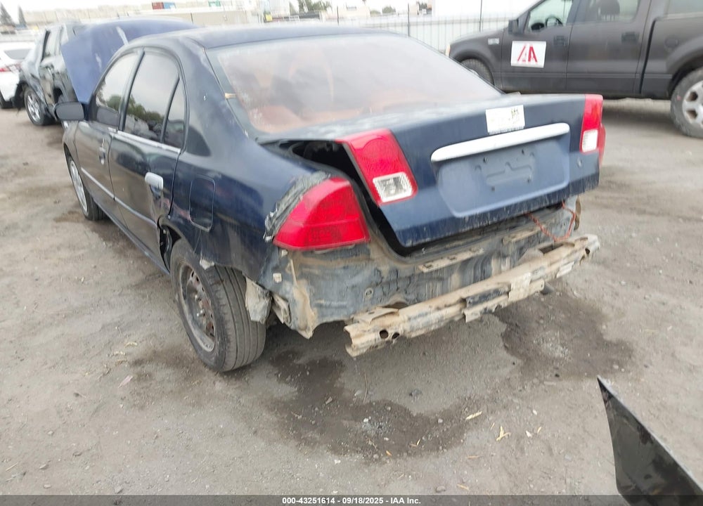 2001 HONDA CIVIC EX VIN: 1HGES26791L005652