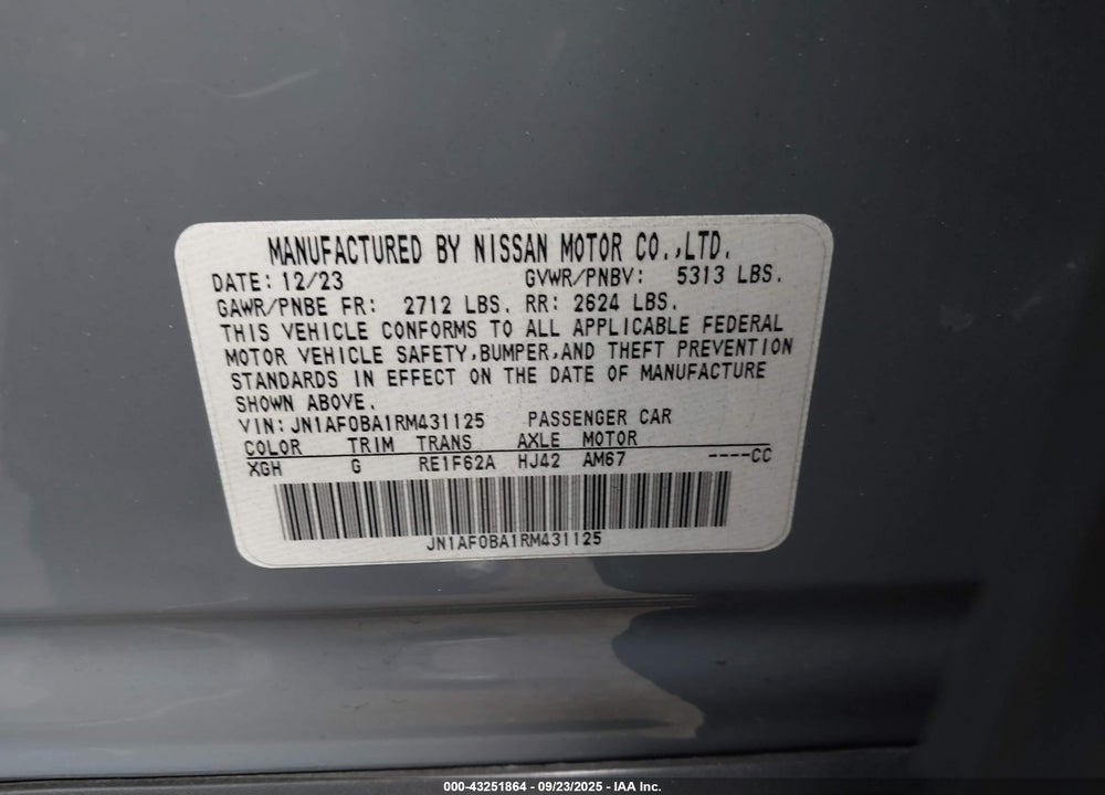 2024 NISSAN ARIYA ENGAGE VIN: JN1AF0BA1RM431125