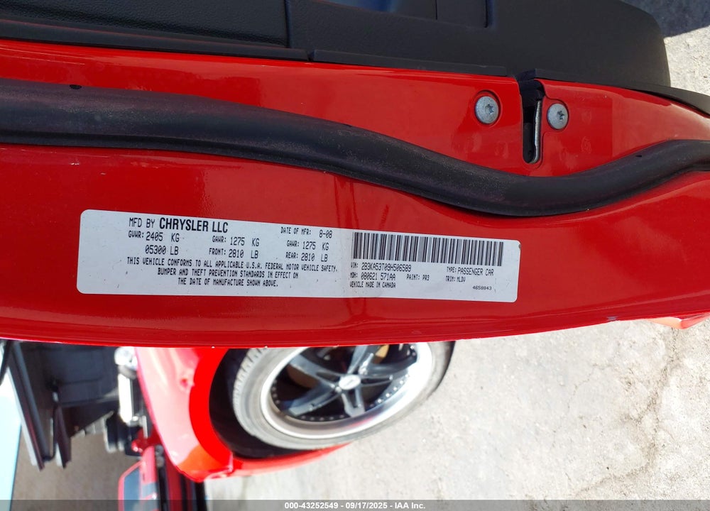 2009 DODGE CHARGER R/T VIN: 2B3KA53T09H506059