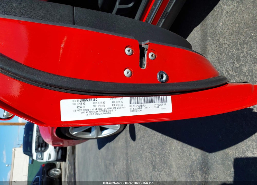 2009 DODGE CHALLENGER VIN: 2B3LJ74W59H588019