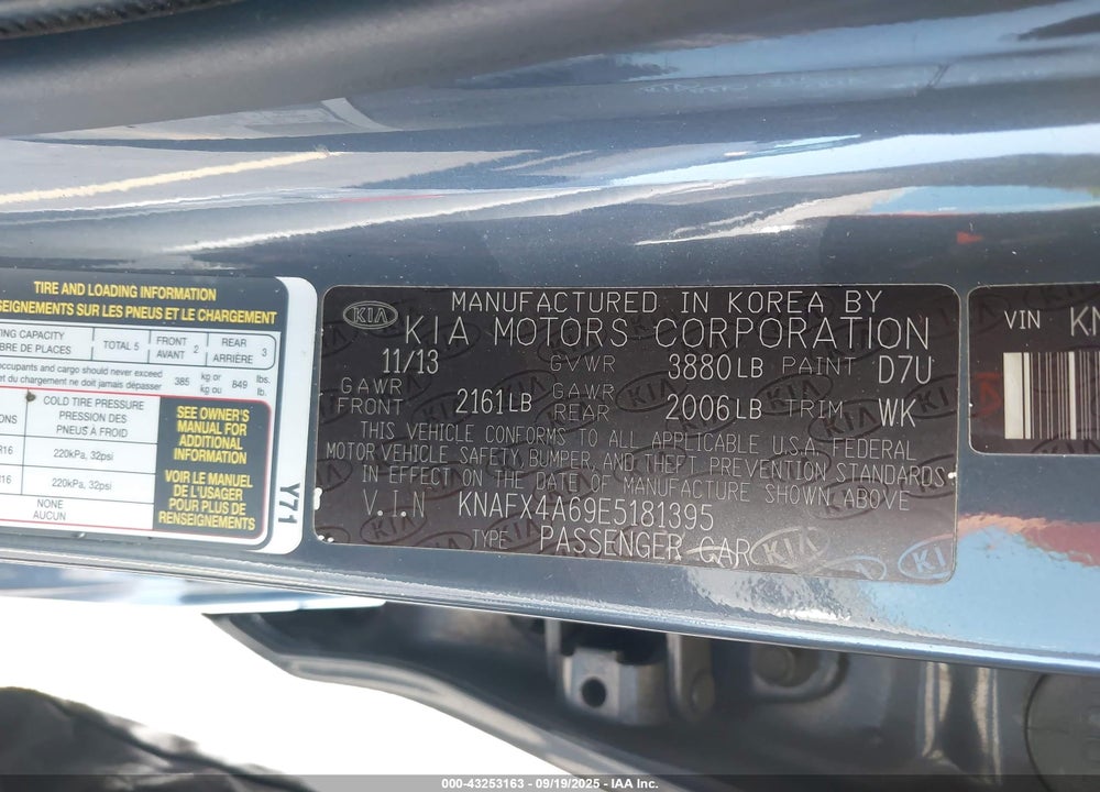 2014 KIA FORTE LX VIN: KNAFX4A69E5181395