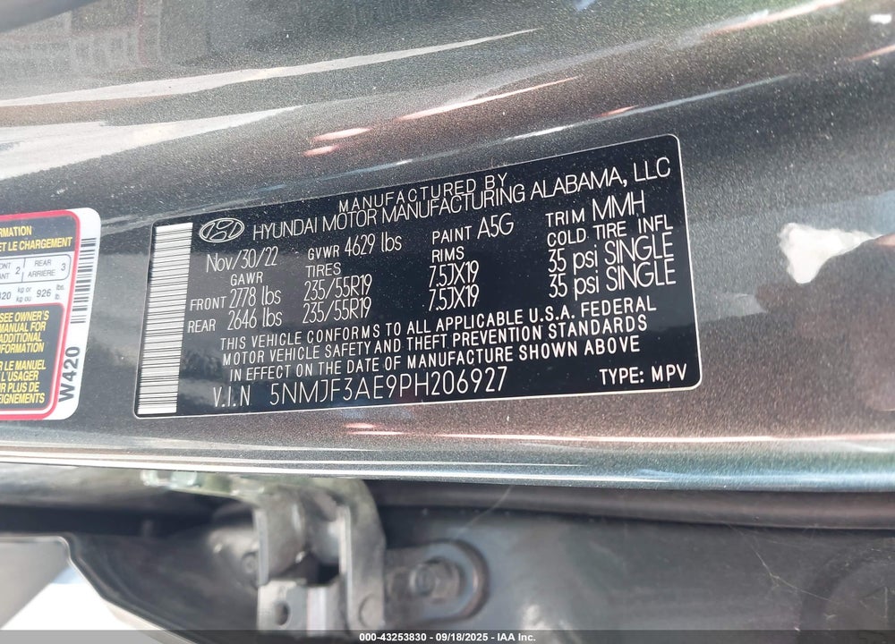 2023 HYUNDAI TUCSON VIN: 5NMJF3AE9PH206927