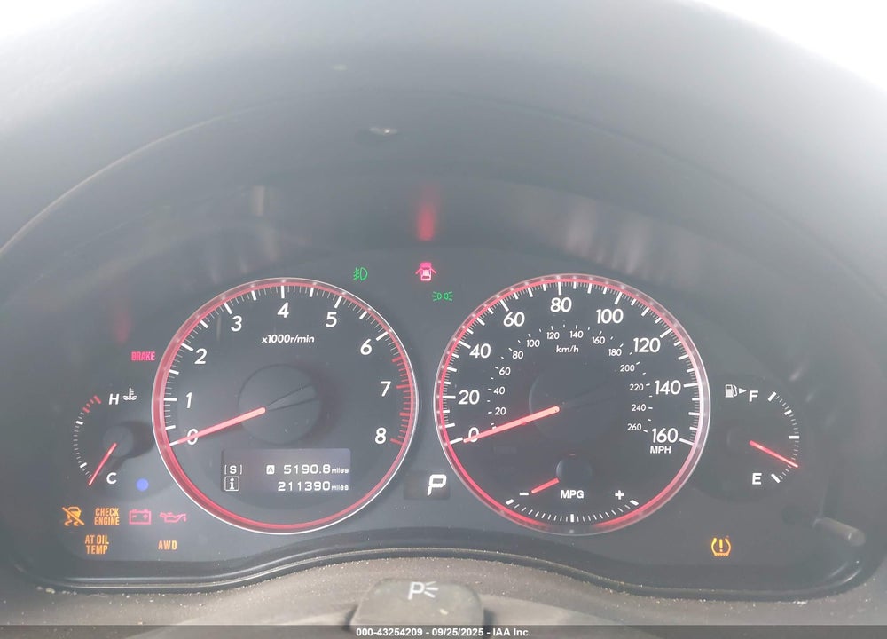 2008 SUBARU LEGACY 2.5GT LIMITED VIN: 4S3BL676184221124