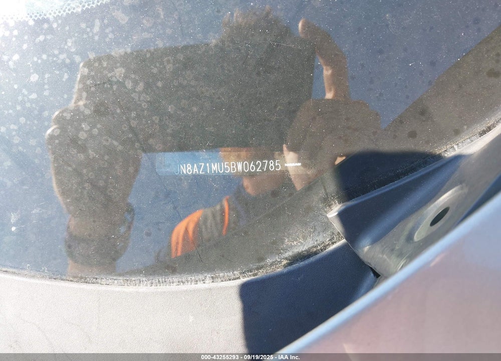 2011 NISSAN MURANO VIN: JN8AZ1MU5BW062785