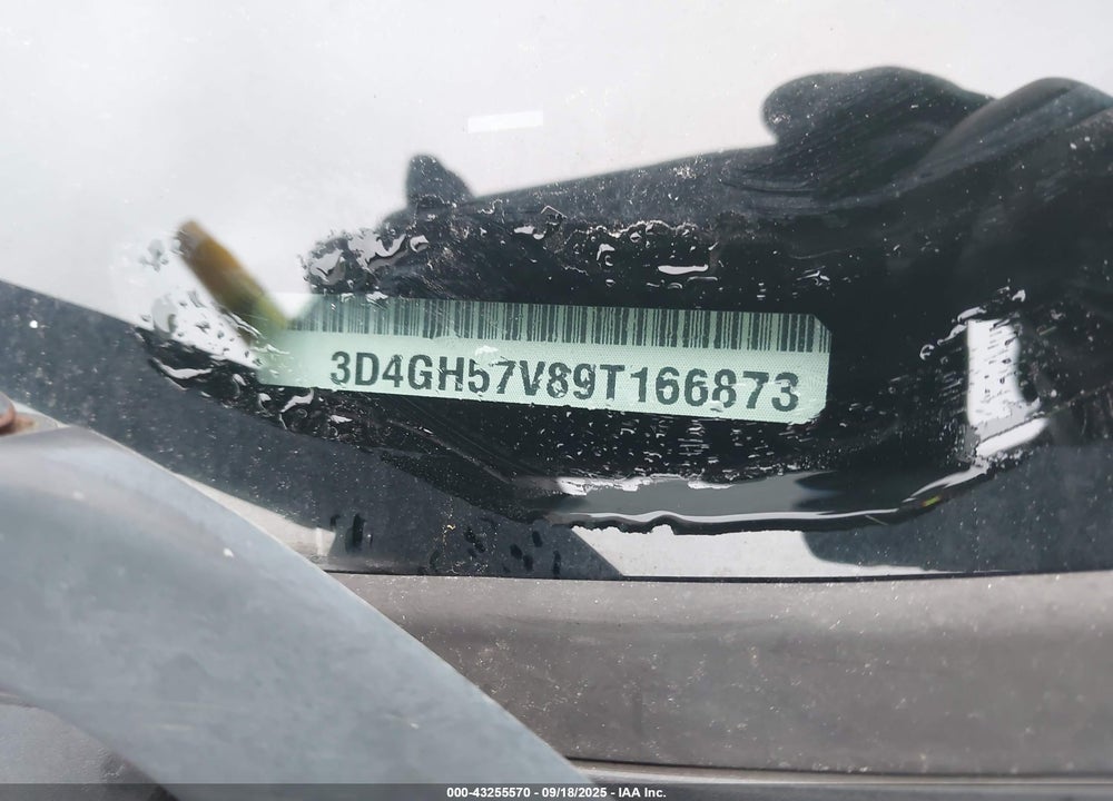 2009 DODGE JOURNEY VIN: 3D4GH57V89T166873