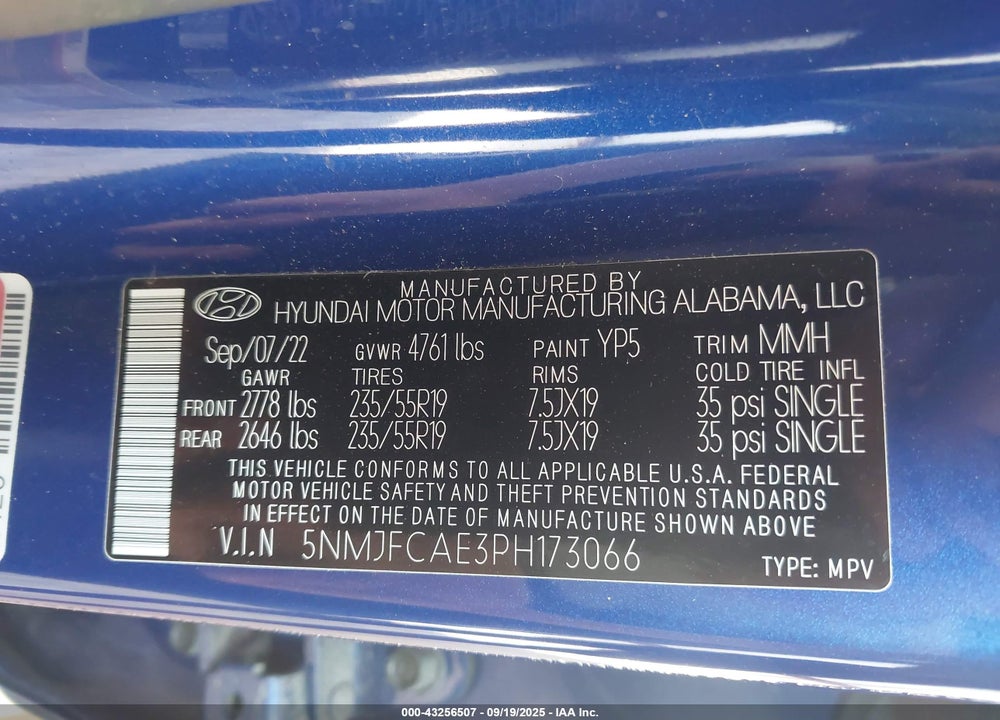 2023 HYUNDAI TUCSON SEL VIN: 5NMJFCAE3PH173066