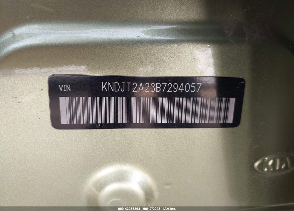 2011 KIA SOUL VIN: KNDJT2A23B7294057