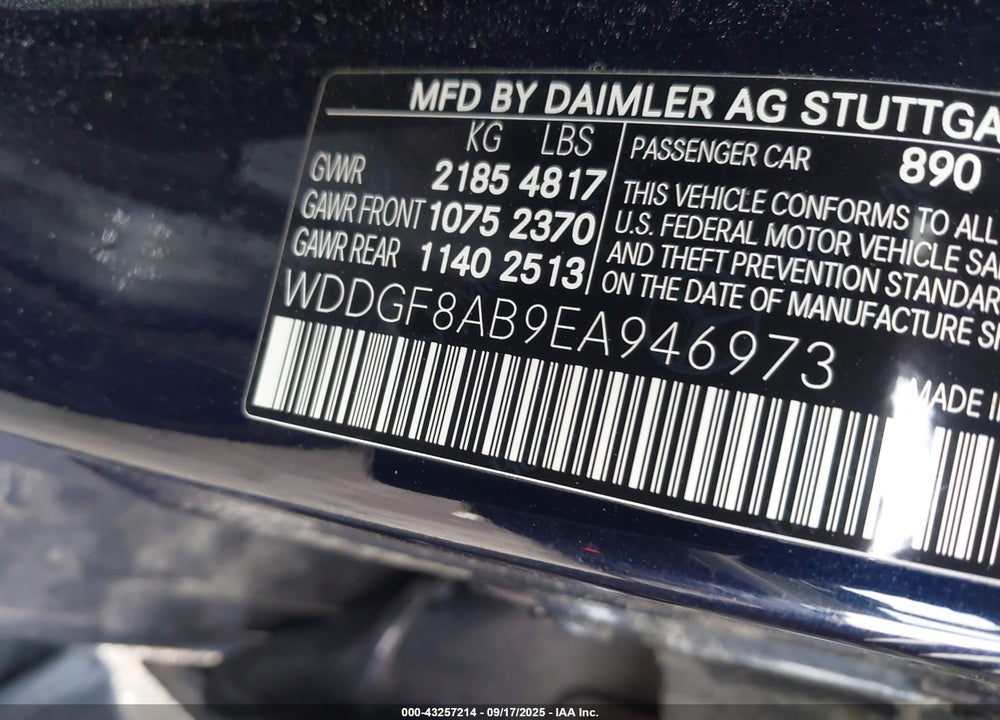 2014 MERCEDES-BENZ C 300 SPORT 4MATIC VIN: WDDGF8AB9EA946973
