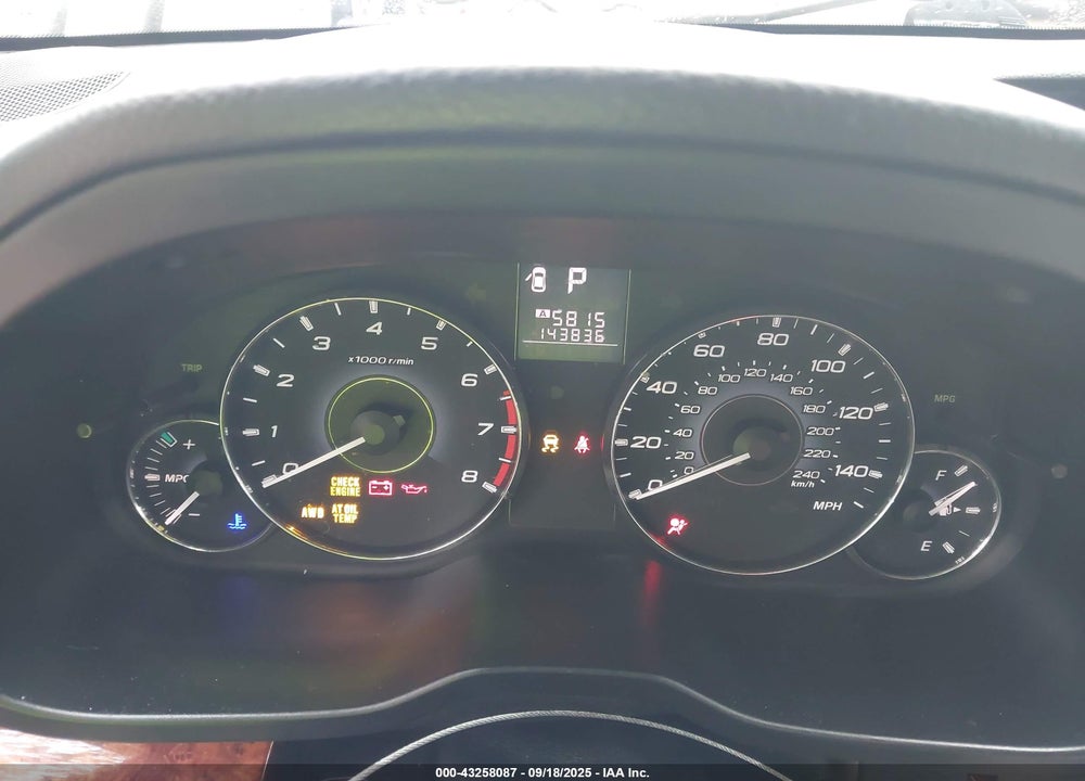 2012 SUBARU OUTBACK VIN: 4S4BRCKC4C3276395