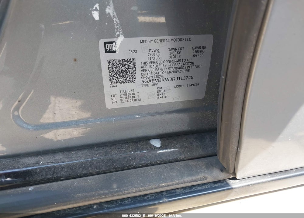 2024 BUICK ENCLAVE VIN: 5GAEVBKW3RJ113745