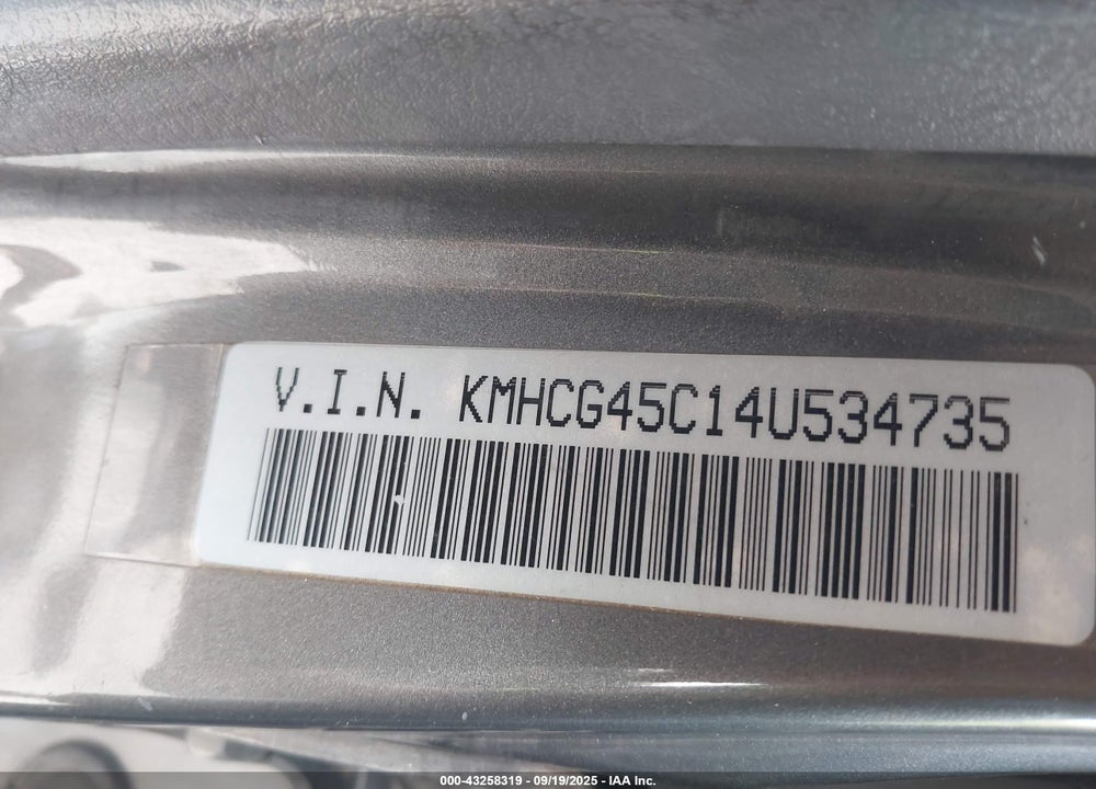 2004 HYUNDAI ACCENT GL VIN: KMHCG45C14U534735