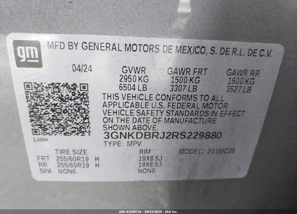 2024 CHEVROLET BLAZER VIN: 3GNKDBRJ2RS229880