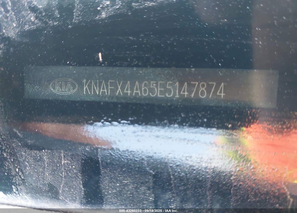 2014 KIA FORTE VIN: KNAFX4A65E5147874
