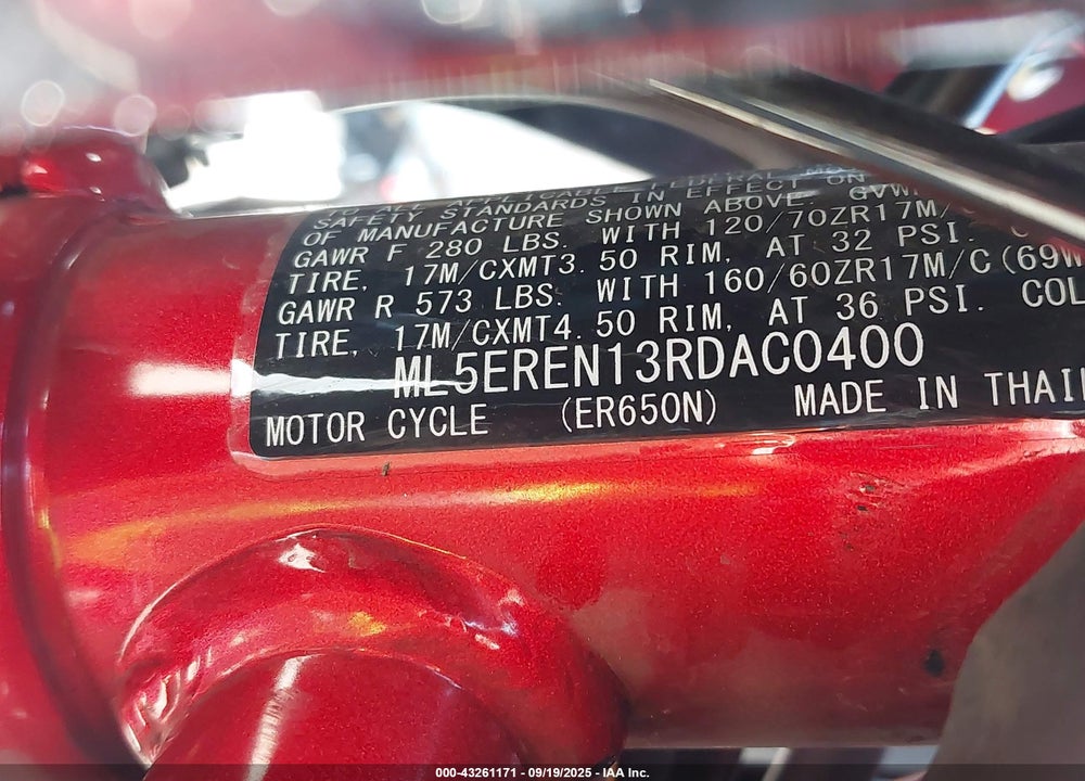 2024 KAWASAKI ER650 N VIN: ML5EREN13RDAC0400