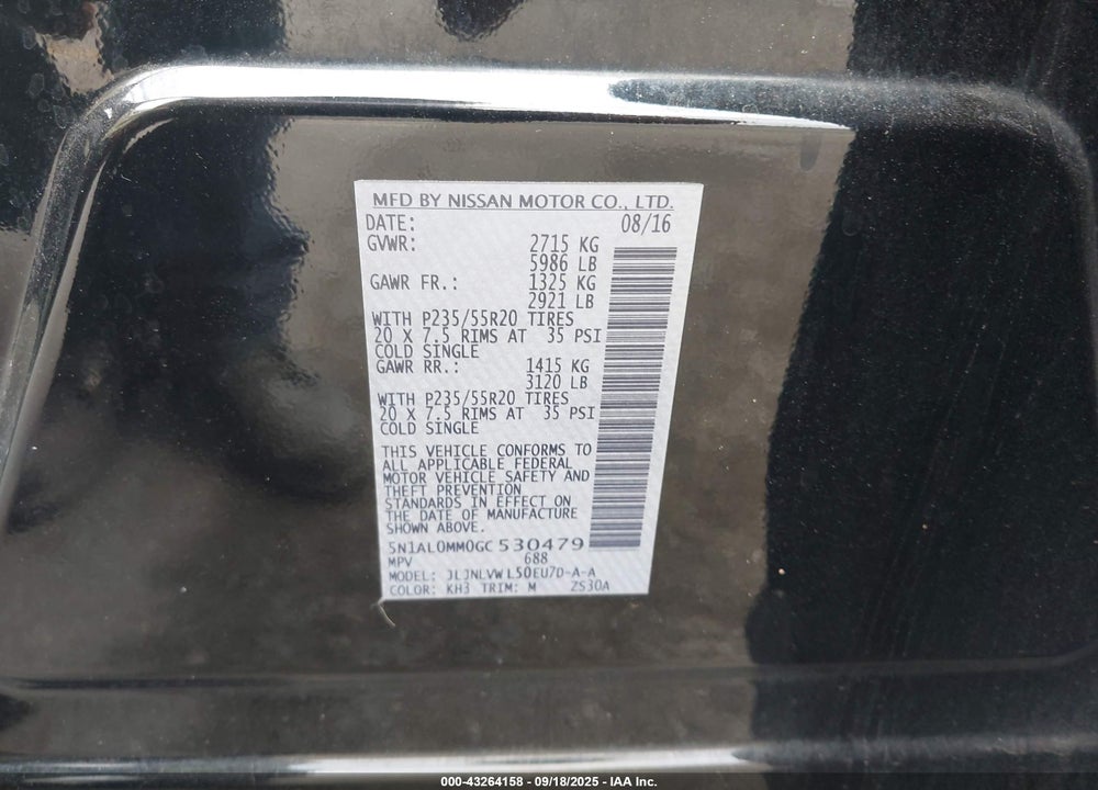 2016 INFINITI QX60 VIN: 5N1AL0MM0GC530479