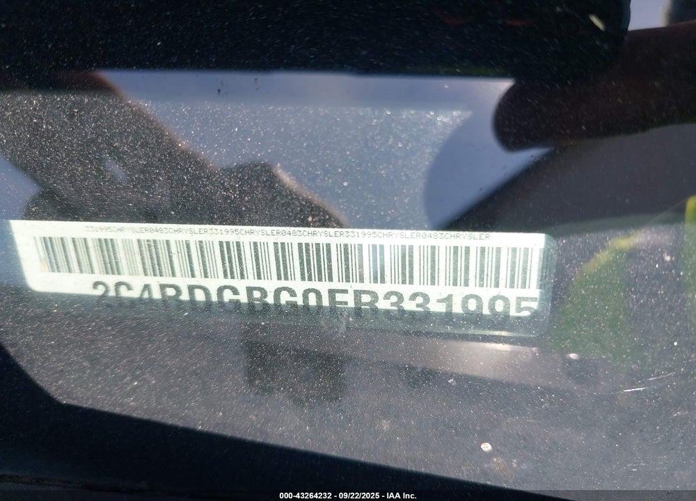 2014 DODGE GRAND CARAVAN VIN: 2C4RDGBG0ER331995