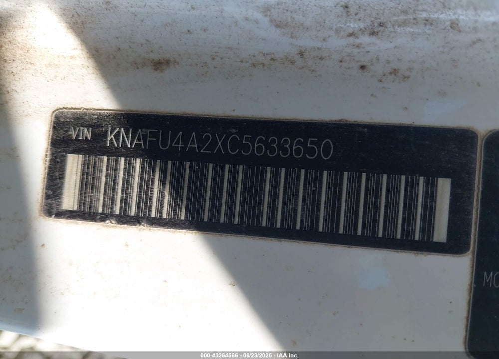 2012 KIA FORTE VIN: KNAFU4A2XC5633650