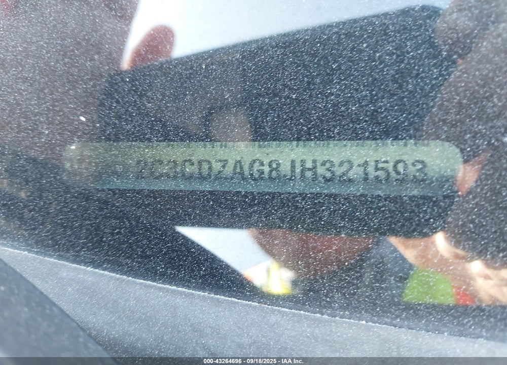 2018 DODGE CHALLENGER VIN: 2C3CDZAG8JH321593
