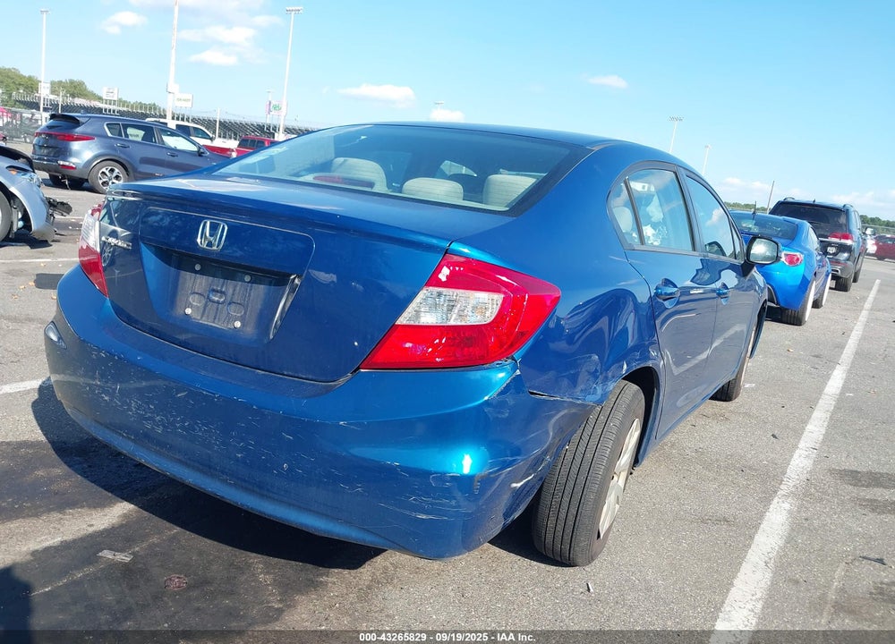2012 HONDA CIVIC LX VIN: 19XFB2F5XCE369348