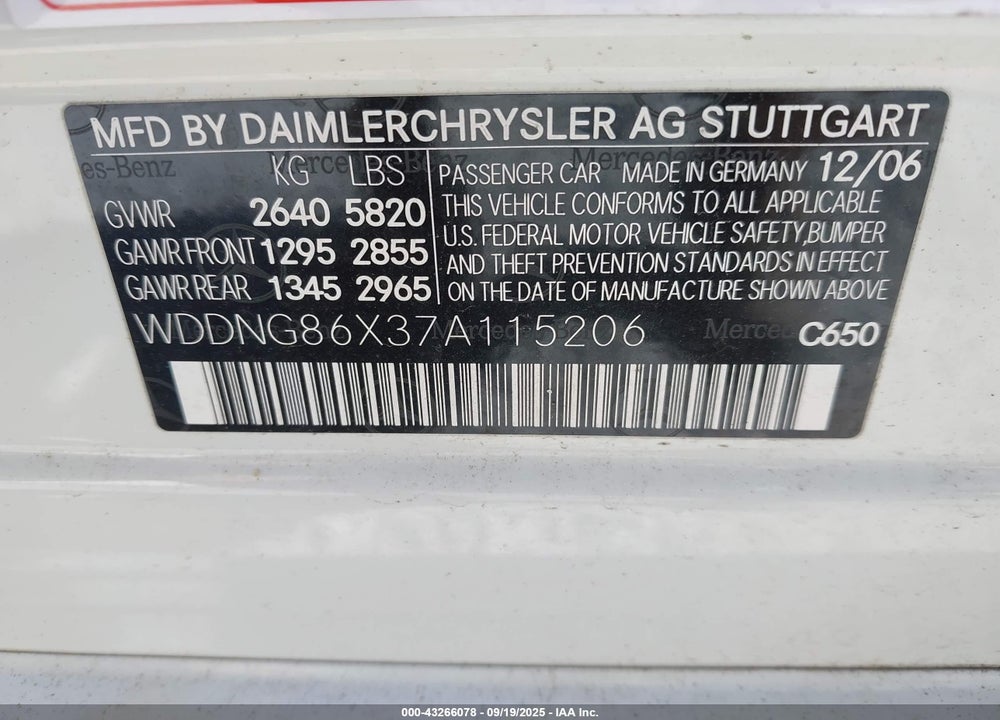 2007 MERCEDES-BENZ S 550 4MATIC VIN: WDDNG86X37A115206