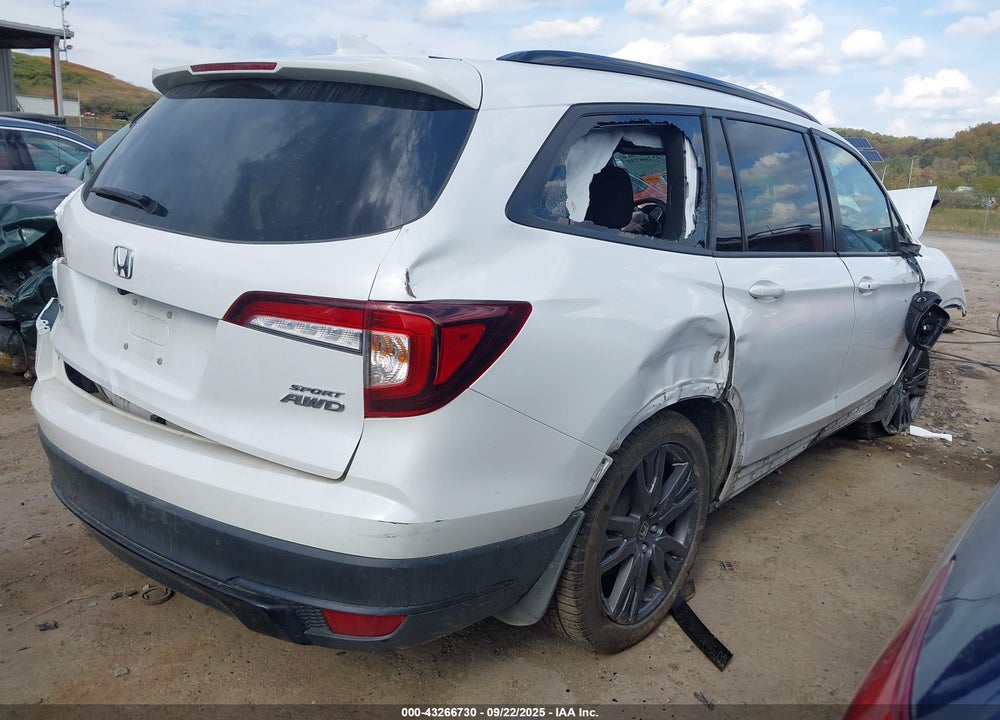 2022 HONDA PILOT AWD SPORT VIN: 5FNYF6H39NB067515