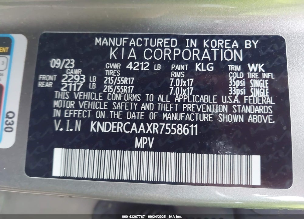 2024 KIA SELTOS EX VIN: KNDERCAAXR7558611