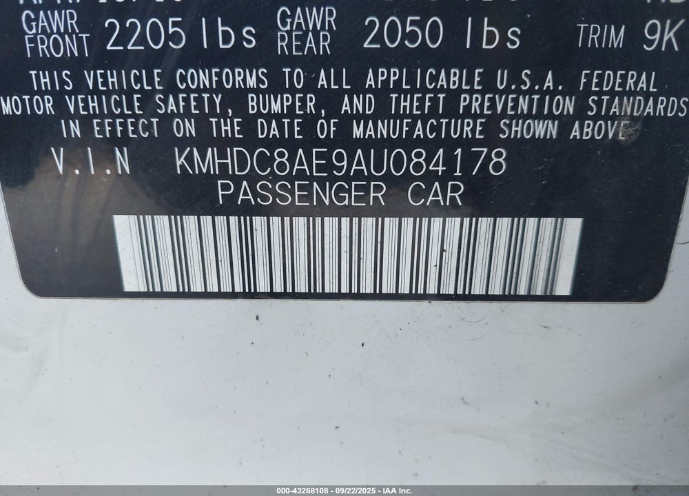 2010 HYUNDAI ELANTRA VIN: KMHDC8AE9AU084178
