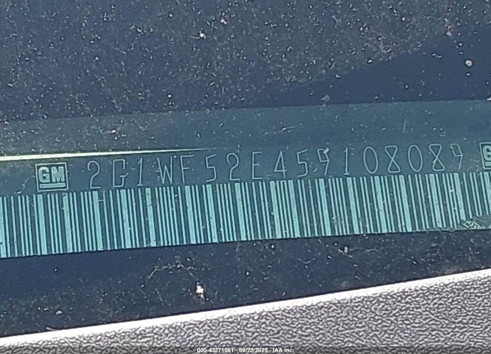 2005 CHEVROLET IMPALA VIN: 2G1WF52E459108089