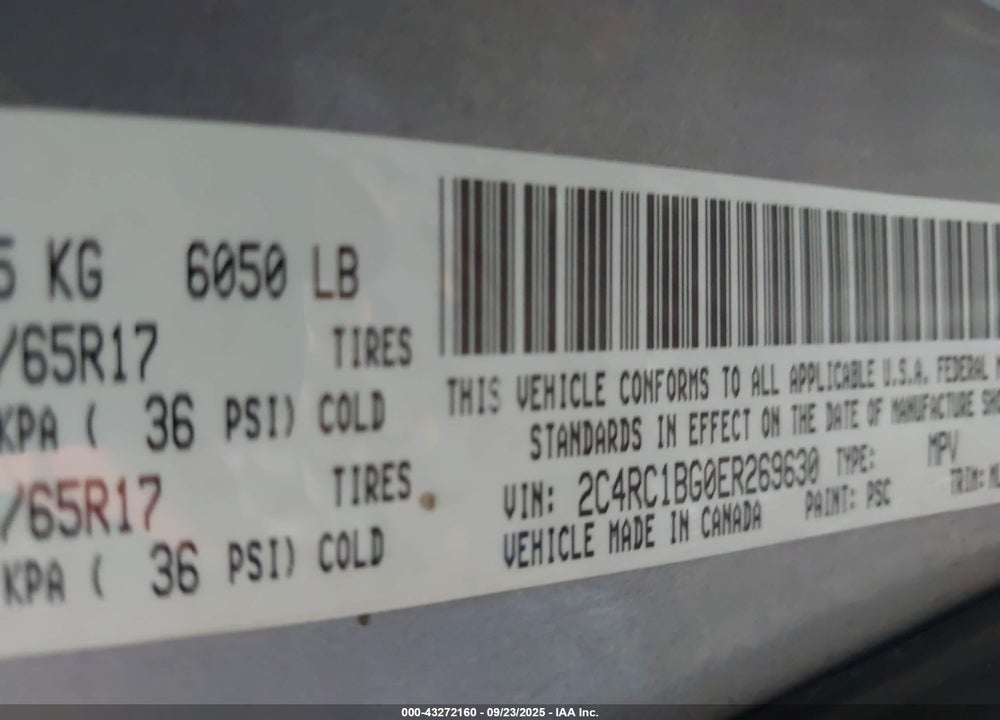 2014 CHRYSLER TOWN & COUNTRY VIN: 2C4RC1BG0ER269630