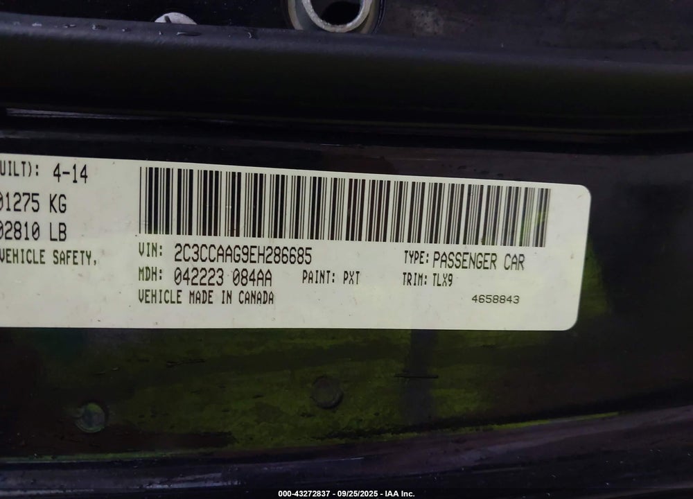 2014 CHRYSLER 300 VIN: 2C3CCAAG9EH286685