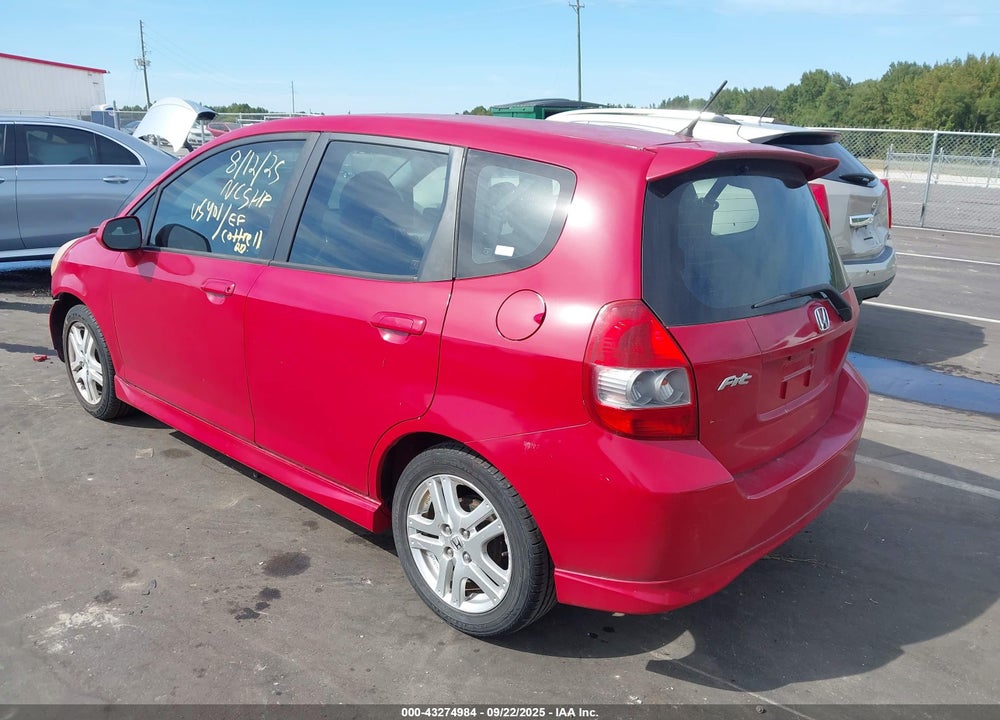 2007 HONDA FIT SPORT VIN: JHMGD38637S007535