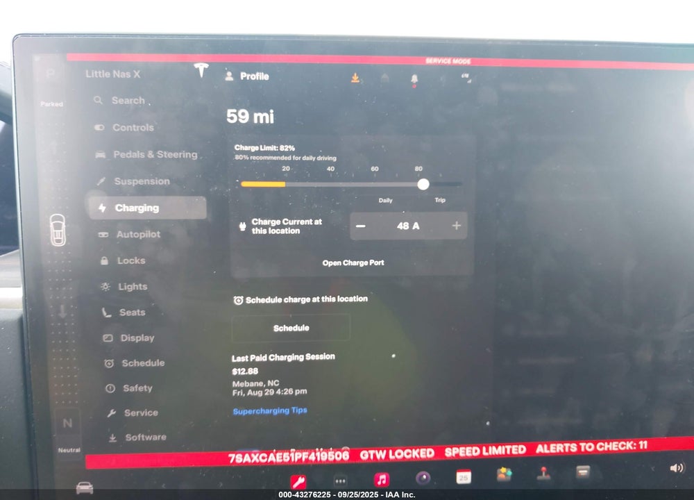 2023 TESLA MODEL X DUAL MOTOR ALL-WHEEL DRIVE/STANDARD RANGE VIN: 7SAXCAE51PF419506