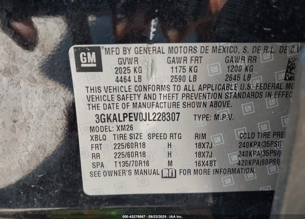 2018 GMC TERRAIN SLT VIN: 3GKALPEV0JL228307